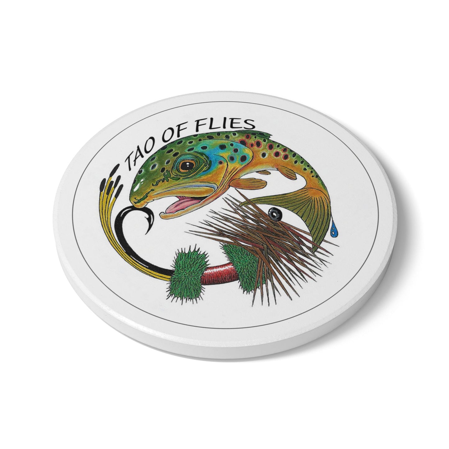 Tao of Flies Ceramic Coaster
