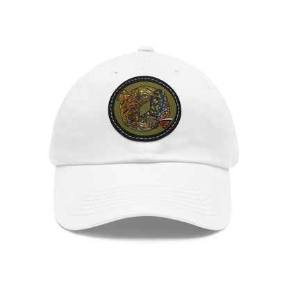 Dad Hat with Leather Patch (Round)